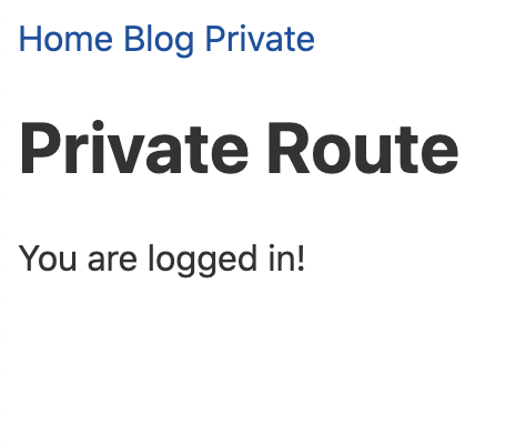 Private Route Page