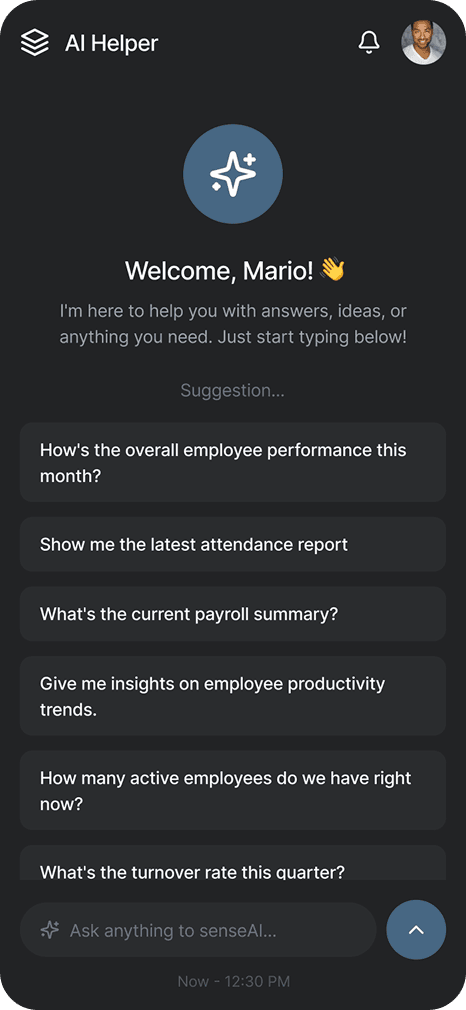 AI-powered HR assistant app for employee analytics, attendance reports, and payroll insights